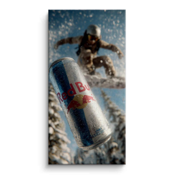 Red Bull Inspired Snowboard Canvas Art