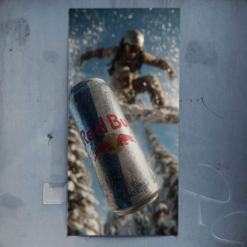 Red Bull Inspired Snowboard Poster Art