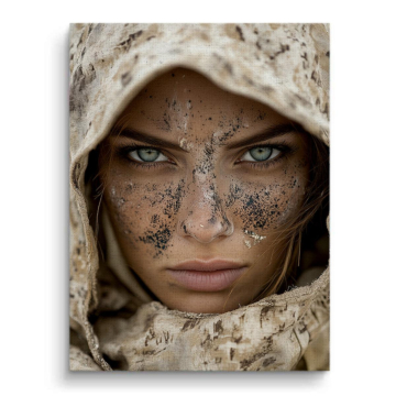 Retrato de mujer desierto guerrero - cuadro en lienzo
