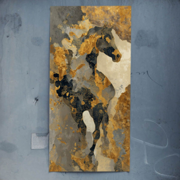 Goldenes abstraktes Pferd - Poster