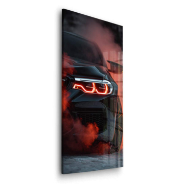 BMW M4 GTE rojo humo - cuadro en vidrio acrílico