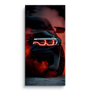 BMW M4 GTE Red Smoke Canvas Art