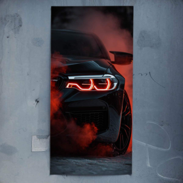 Bmw m4 gte fumée rouge - poster