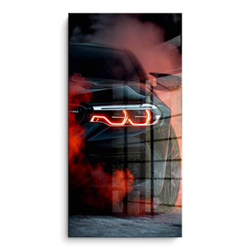 Bmw m4 gte fumée rouge - tableau PVC brillant