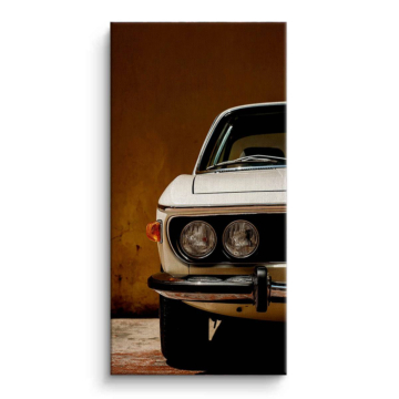 Lancia Inspired Vintage White Car Canvas Art