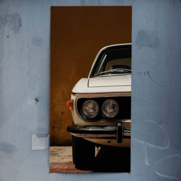 Lancia Inspired Vintage White Car Poster Art