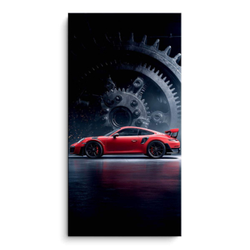 Porsche 911 GT3 en détail mécanique - tableau PVC mat