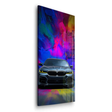 BMW M3 con humo de color - cuadro en vidrio acrílico