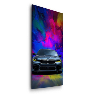 BMW M3 in farbigem Rauch - Dibond-Bild matt