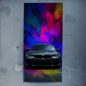 BMW M3 dans une fumée colorée - poster
