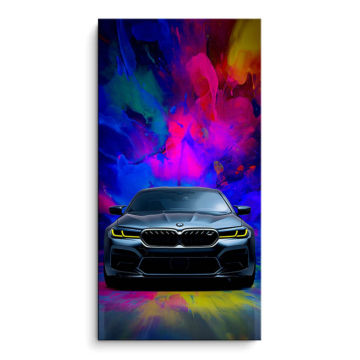 BMW M3 con humo de color - cuadro PVC mate