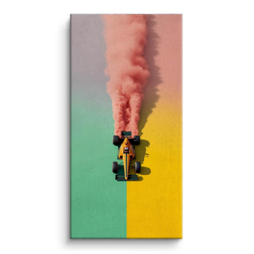 Pink Smoke Race Car Canvas Art