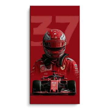 Pilote de course Ferrari - tableau PVC mat