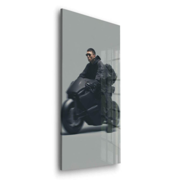 Minimal Motorcycle Rider Acrylic Glass Art