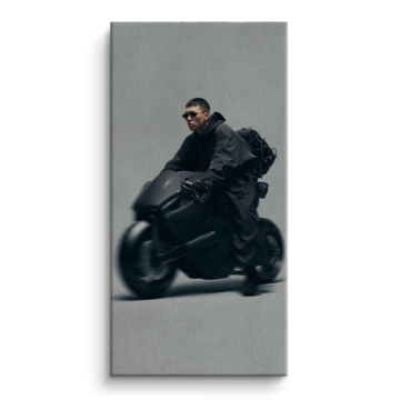 Minimal Motorcycle Rider Canvas Art