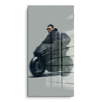Minimal Motorcycle Rider PVC Gloss Art
