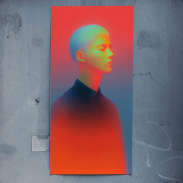 Perfil con degradado de color - póster