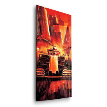 McLaren-Formel-1 in orangefarbener Glut - Acrylglasbild