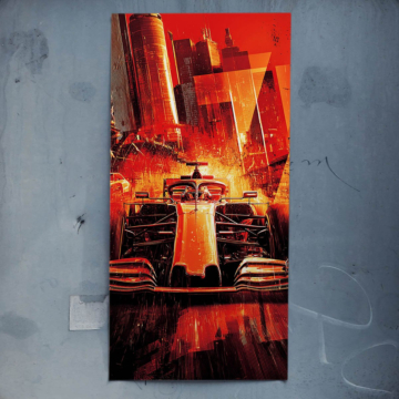 McLaren orange Formule 1 en pleine chaleur - poster