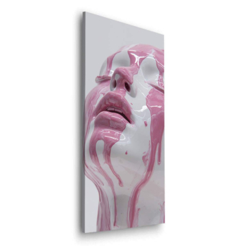 Visage melting rose - tableau Dibond mat
