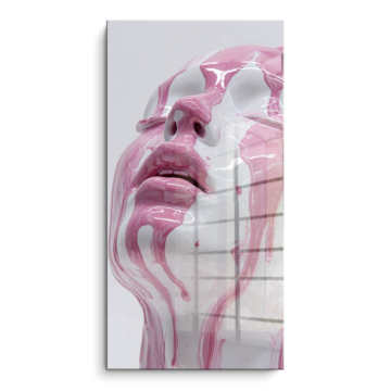 Schmelzendes pinkes Gesicht - PVC-Bild glänzend
