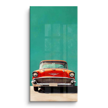 Rot Vintage-Auto - PVC-Bild glänzend