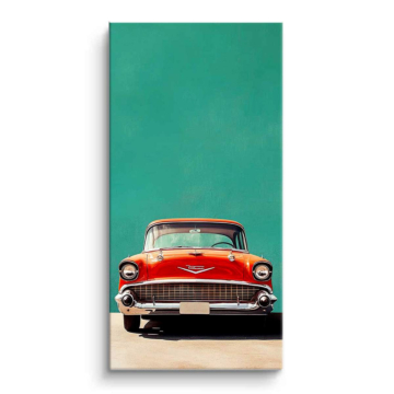 Coche rojo vintage - cuadro PVC mate