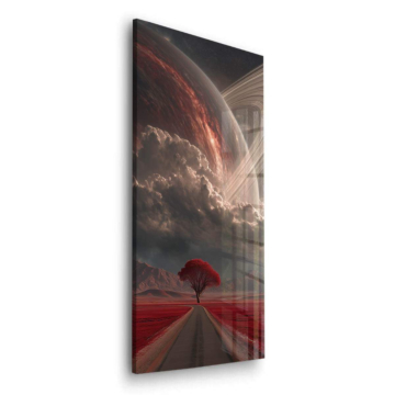 Rouge planète route - tableau en verre acrylique