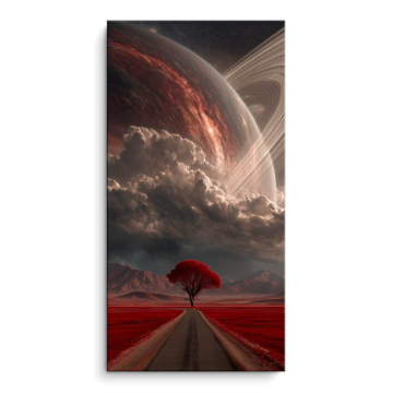 Rouge planète route - tableau PVC mat