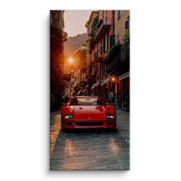 Ferrari Inspired City Street Supercar Canvas Art