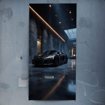 Audi R8 dans les lumières du garage - poster