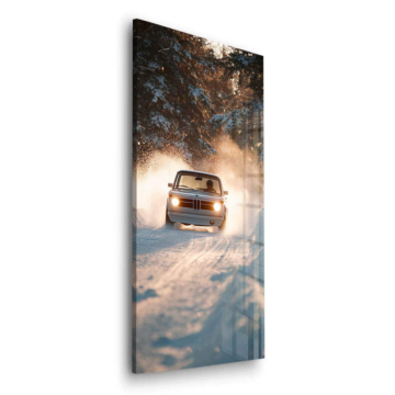 Ruta BMW nieve - cuadro en vidrio acrílico