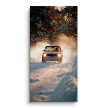 BMW Snow Drive Canvas Art