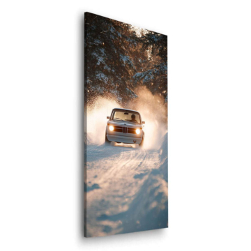 BMW Fahrt durch Schne - Dibond-Bild matt