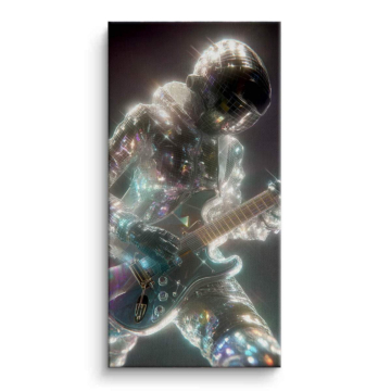 Astronauta grający solówkę na gitarze - obraz na płótnie
