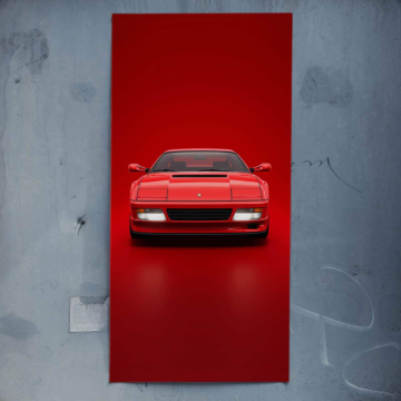 Ferrari rouge en studio - poster