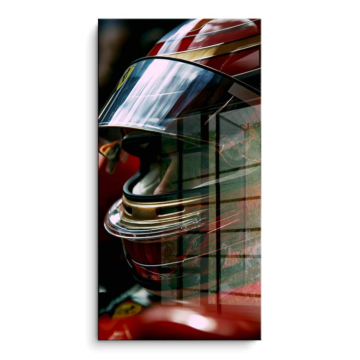 Rennhelm in Nahaufnahme - PVC-Bild glänzend