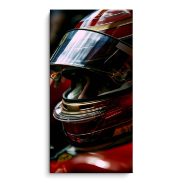 De carreras casco primer plano - cuadro PVC mate