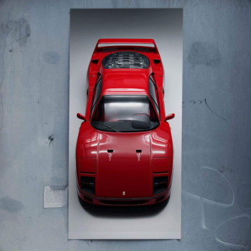 Ferrari F40 vue de dessus - poster
