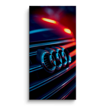 Audi Neon Rings Canvas Art