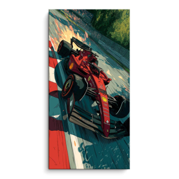 Ferrari wyścig auto ruch - obraz na matowym PVC