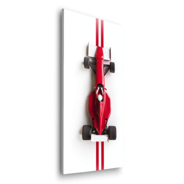 Bolide rouge de Formule 1 inspiré de Ferrari - tableau Dibond mat