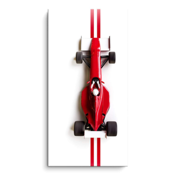 Bolide rouge de Formule 1 inspiré de Ferrari - tableau PVC mat