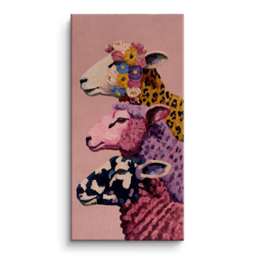 Colorful Giraffe Family Canvas Art