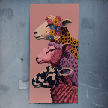 Familia de jirafas llena de color - póster