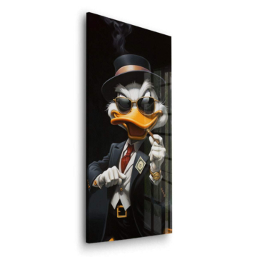 Elegante Ente als Detektiv - Acrylglasbild