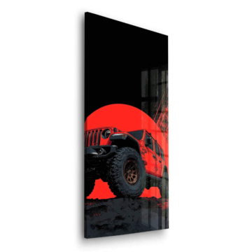 Jeep Red Sunset Acrylic Glass Art