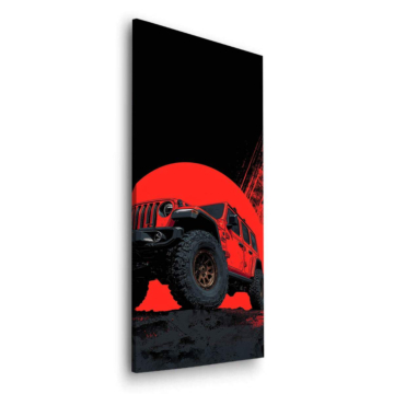 Jeep Red Sunset Dibond Matt Art