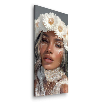 Frau mit Blumenkrone - Acrylglasbild