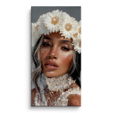 Floral Crown Woman Canvas Art